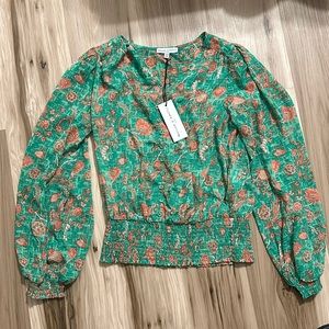 anthropologie madison d'amelie kelly green blouse. NWT
